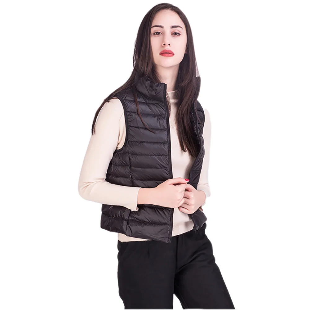 Осенний женский жилет 90% белый на утином пуху куртка без рукавов ультра легкий