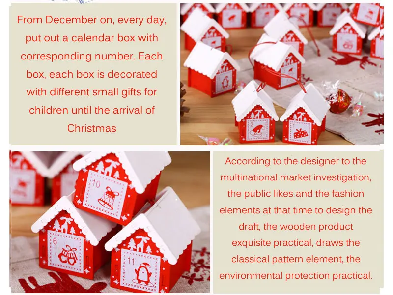 7,5*8,2 см винтажный деревянный календарь Advent DIY украшение для дома Рождественская елка офисное украшение новые творческие детские подарки