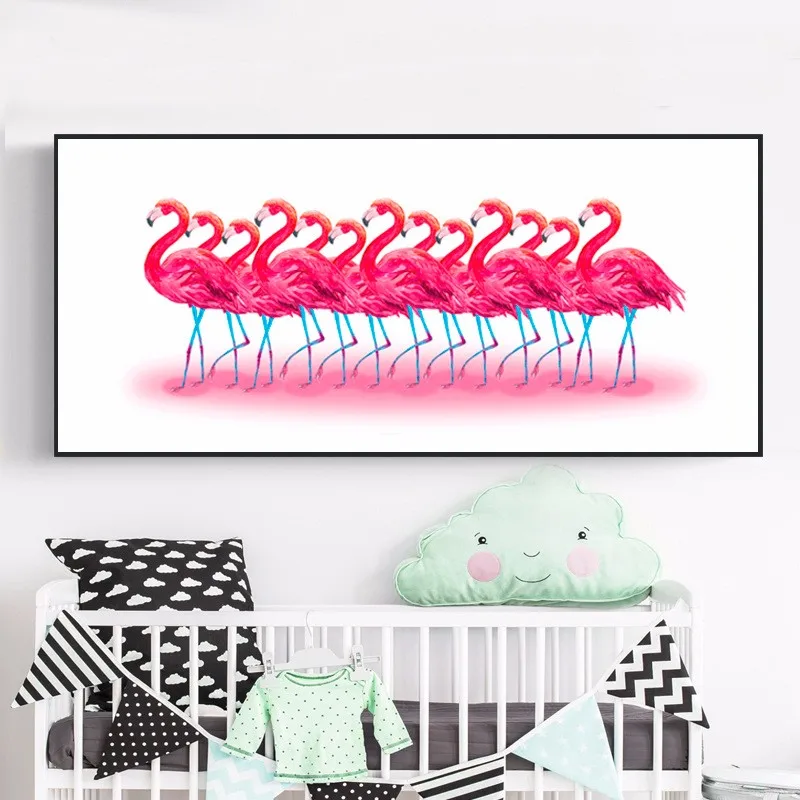 

Abstract Flamingo Oil Painting On Canvas Pink Bird Oil Painting For Wall Decoration Flamingos Painting For Living Room
