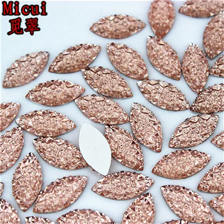 Pink Micui 100 шт 7*15 мм кристалл смолы стразы конский глаз кристаллы Камни аппликация без горячей фиксации для поделок одежды MC786 - Цвет: Pink