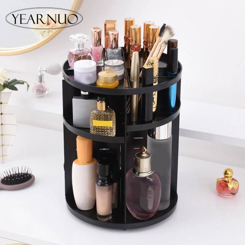 2018 Tricolor 360-degree Rotating Makeup Organizer Box Brush Holder Jewelry Case Cosmetic Storage | Дом и сад