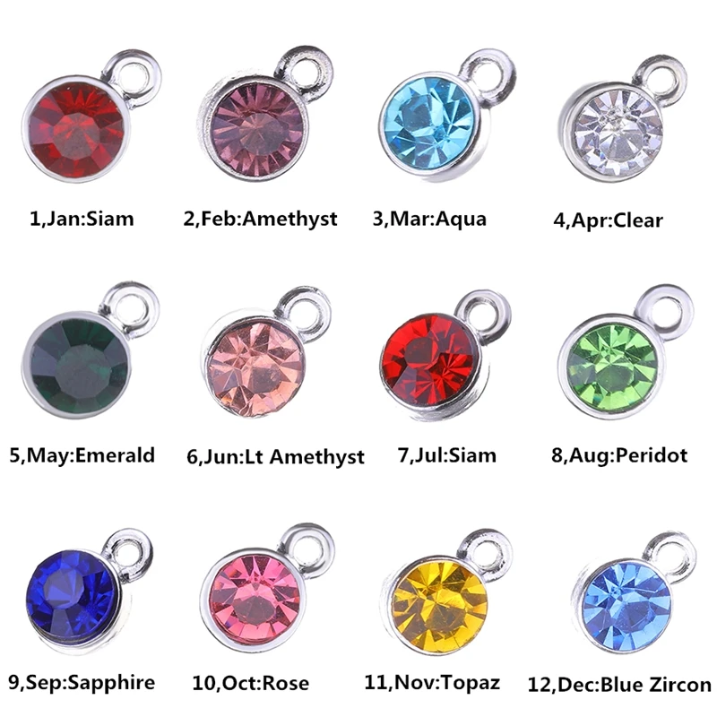 Juya 30 шт./лот Оптовая продажа ручной работы многоцветные камни CZ Birthstone Charms Pendants для создания ювелирных изделий своими руками женщинам и детям на день рождения.