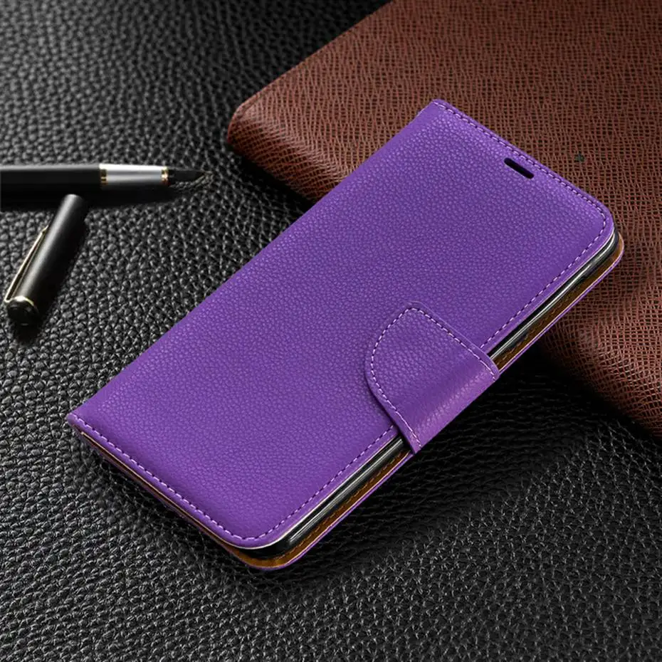 Flip Case For Samsung Galaxy A10 Luxury Litchi Stripes Wallet PU Leather Phone M10 Cover | Мобильные телефоны и
