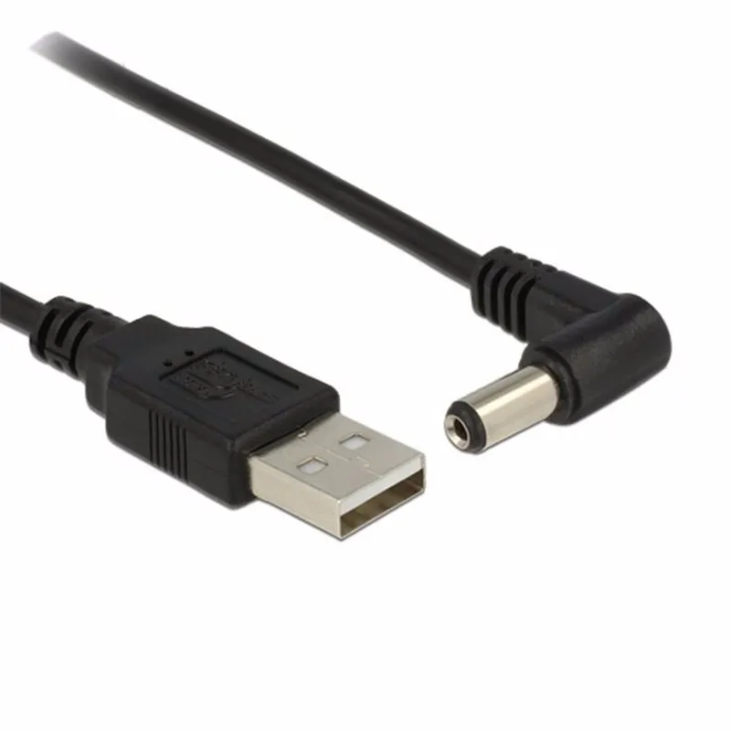 

USB 2.0 A Type Male to Right Angled 90 Degree 5.5 x 2.1mm DC 5V Power Plug Barrel Connector Charge Cable 80cm