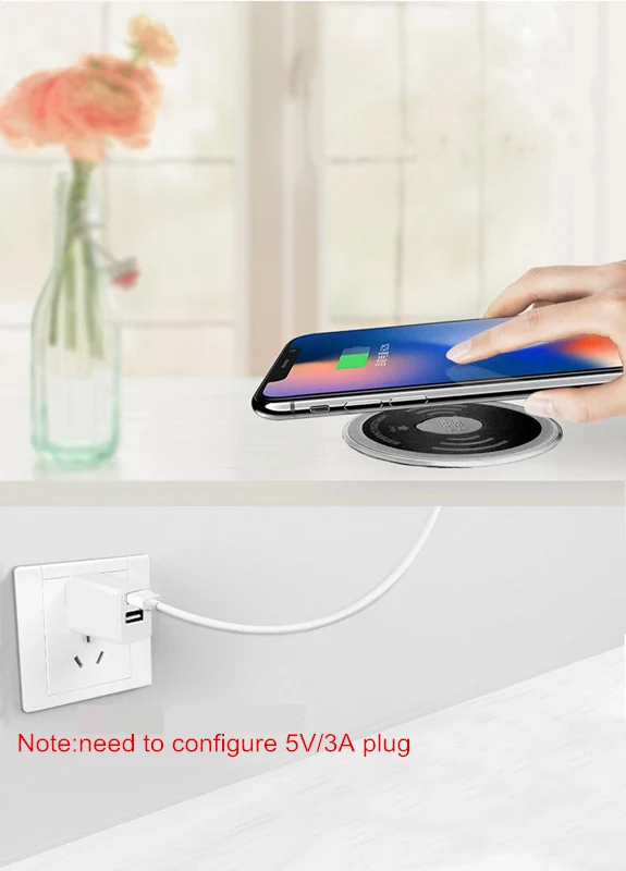 SZYSGSD Настольный встроенный Qi беспроводной зарядный коврик для iPhone XS X 8 samsung Note 9 S9 Быстрая зарядка USB C зарядное устройство водонепроницаемый
