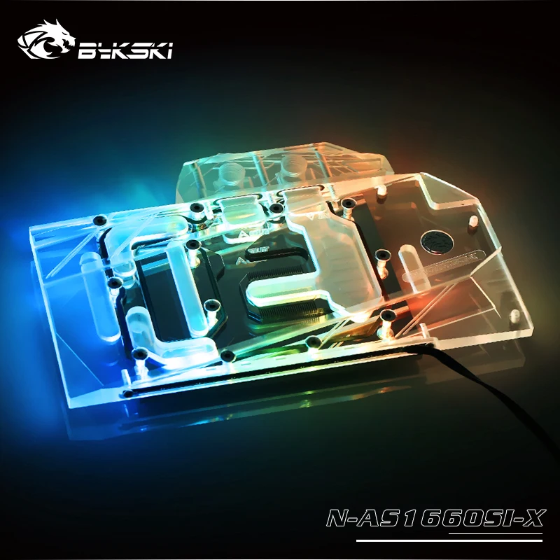 Bykski GPU кулер для ASUS GTX1660 O6G SI водяное охлаждение Grphics карта полное покрытие водный