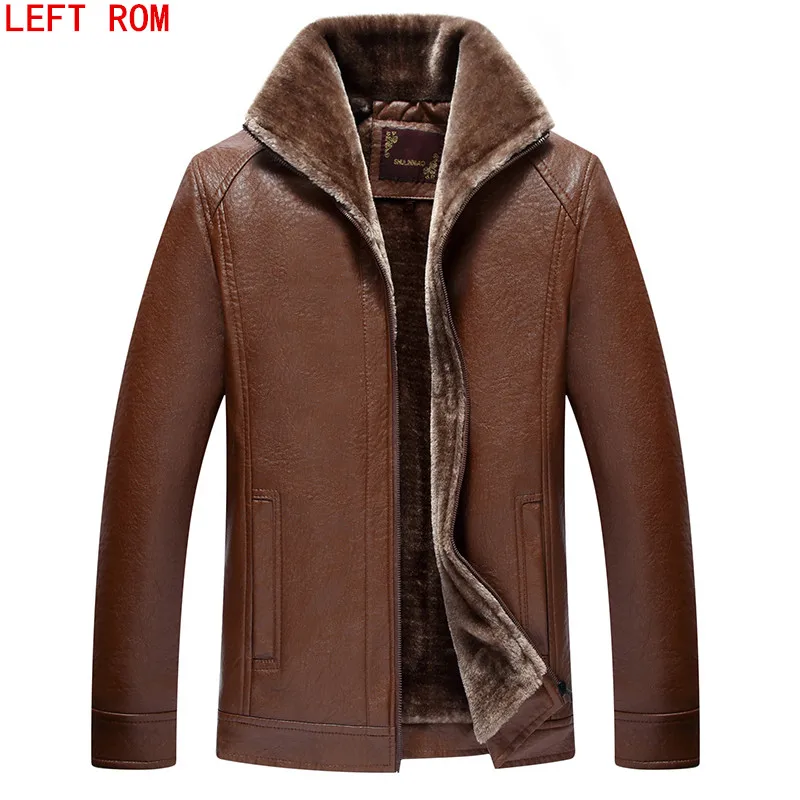Мужская кожаная куртка теплая из искусственной кожи новинка 2018|sheepskin coat for men|jacket