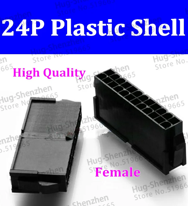 

Wholesale 500pcs ATX/EPS 4.2mm 5559 24pin 2*12pin 24 pin Female Power Connectors Housing plastic shell for PC /5559 Connector