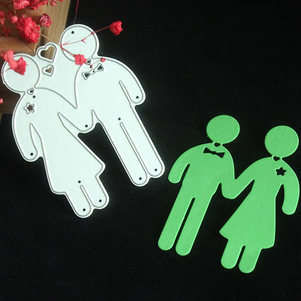 Lover Couple Background Metal Cutting Dies Wedding DIY Scrapbooking Embossing Invitation Paper Cards making Decorative Craft Die | Дом и сад