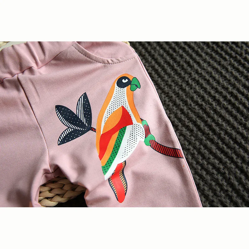 Детская одежда для девочек и мальчиков хлопковые топы брюки с принтом животных