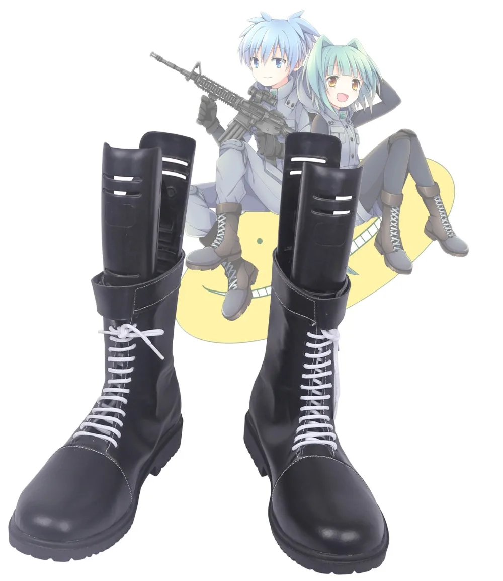 

Assassination Classroom Shiota Nagisa Cosplay Boots Shoes Black Custom Made