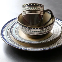 4 piece western ceramic tableware set coffee mug cup salad bowl ramen bowl soup bowl dinner set porcelain
