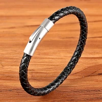 tyo custom minimalist stainless steel watch real leather braided bangle bracelet for mens women fashion jewelry gifts