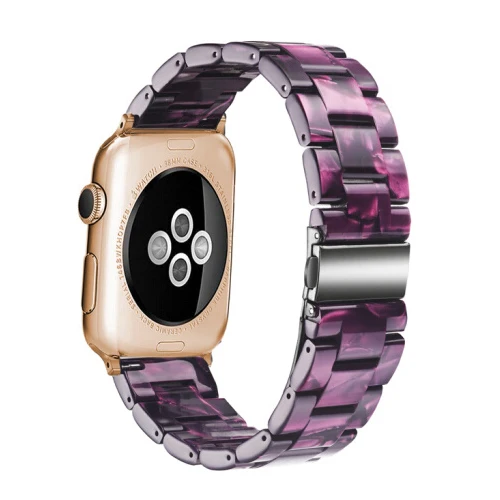 8 Браслет из смолы для apple watch 4, 5, ремешок 44 мм, 40 мм, 42 мм, 38 мм, ремешок из нержавеющей стали correa, ремешок для часов iwatch 5/4/3/2/1 - Цвет ремешка: 8