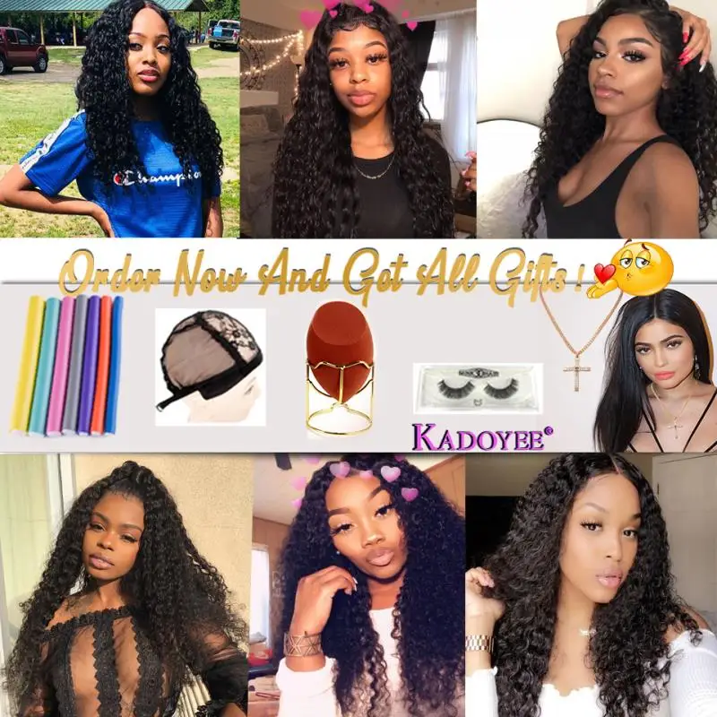 KADOYEE волосы Джерри пучки вьющихся волос с закрытием бразильские человеческие