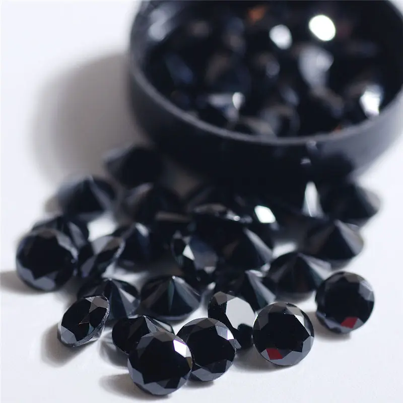 Black Multi Размер 4/5/6mm красочный искусственный камень кубический цирконий 50 шт ААА круглый отчалил CZ ювелирные изделия art Дизайн Стразы - Цвет: Black