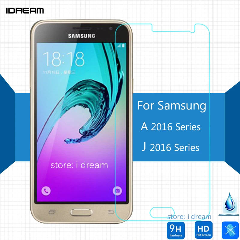 For Samsung Galaxy A3 A5 A7 J1 J3 J5 J7 2016 Tempered Glass Screen Protector 2.5 9h Safety Protective Film on A310F A510F A710F