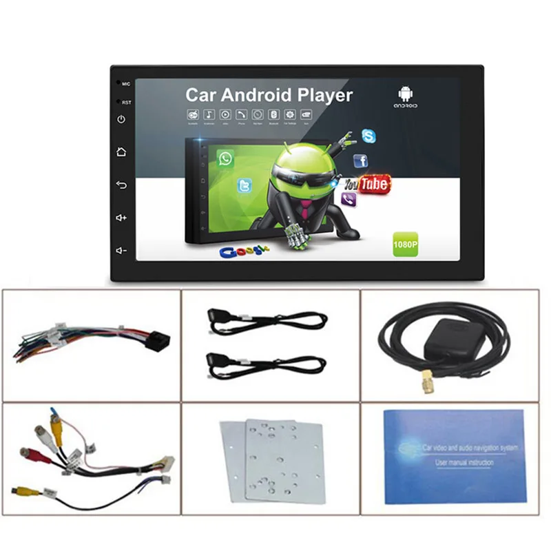 Универсальный автомобильный радиоприемник 2 Din Android 9 1 Гб + 16 ГБ 7 дюймовый видео