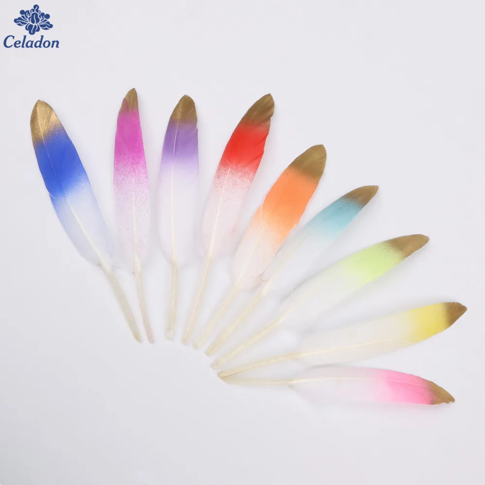 Разноцветные натуральные гусиные перья 4 6 дюймов/10 15 см|goose feathers|natural feathersfeather feather