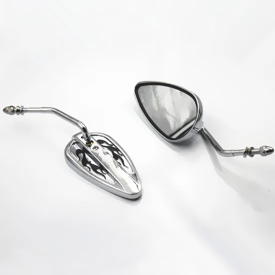 Pair Chrome CNC Aluminum Custom Mirrors Motorcycle For Harley Chopper Cruiser FXSTC XL1200V Road King FLTRX FXSB|mirror motorcycle|aluminium