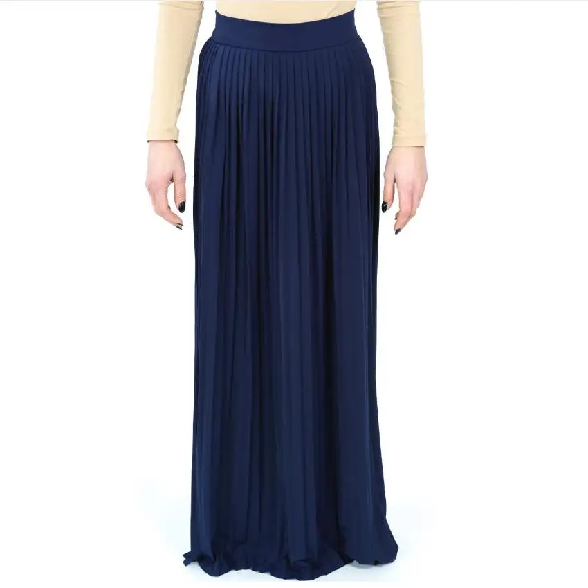 

4 цвета 105 см женская элегантная скромная мусульманская длинная Плиссированная юбка новая бандажная юбка женские длинные юбки до щиколотки ...