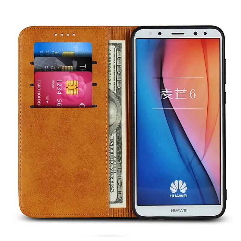 Винтажный кожаный магнитный чехол для Huawei Honor 10 Lite флип-чехол с кармашком карт