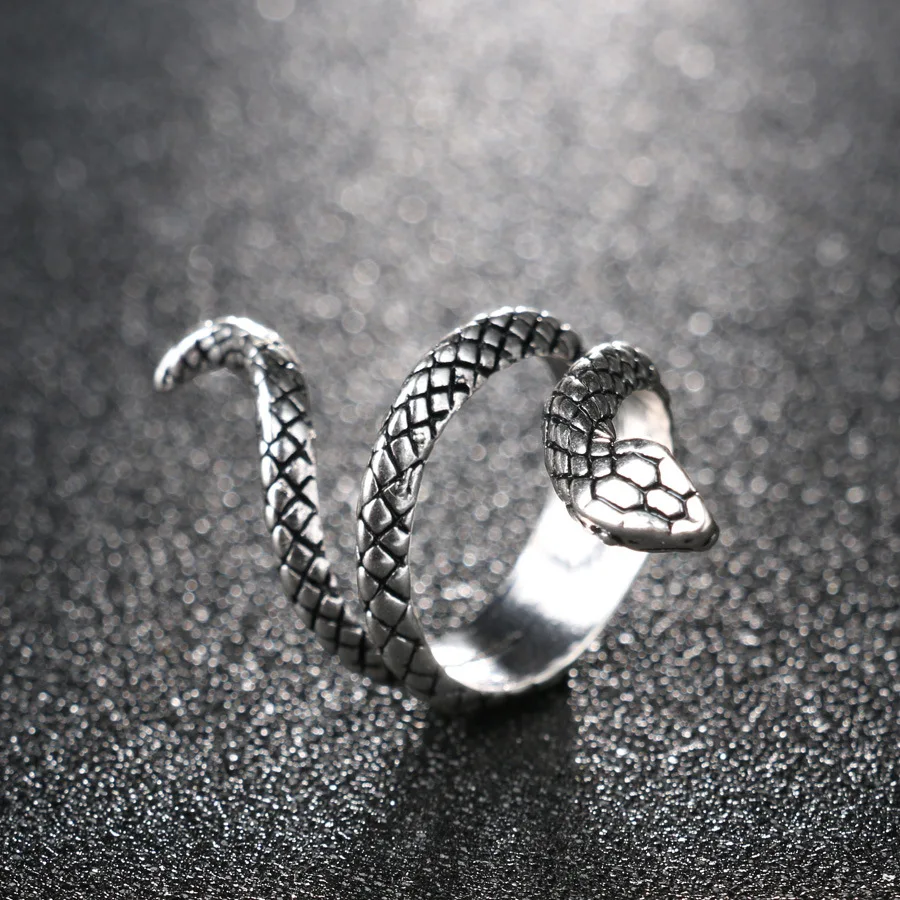 Trendy Retro Snake Rings for Women Silver Animal Personality Alloy Unisex Rock Punk Ring Party Jewelry Anelli | Украшения и