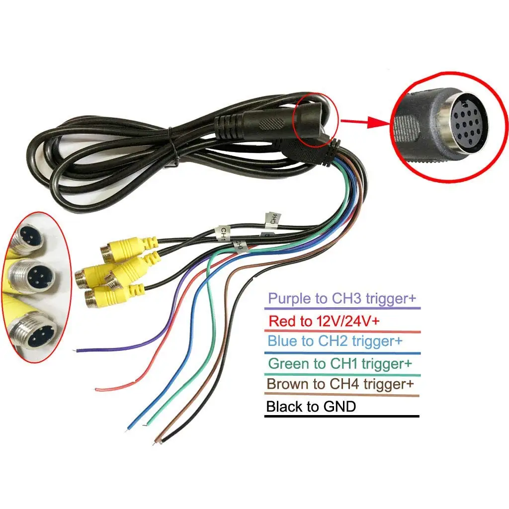 Uvusee DC12V-24V " ЖК-монитор 4CH Quad сплит-экран видео вход для автомобиля грузовика передний задний вид сбоку камера