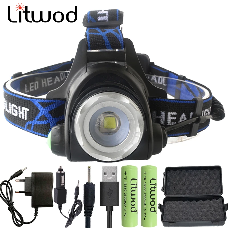 Litwod Z30 568D светодиодный налобный фонарь алюминиевый XM L L2/T6 Zoom светильник