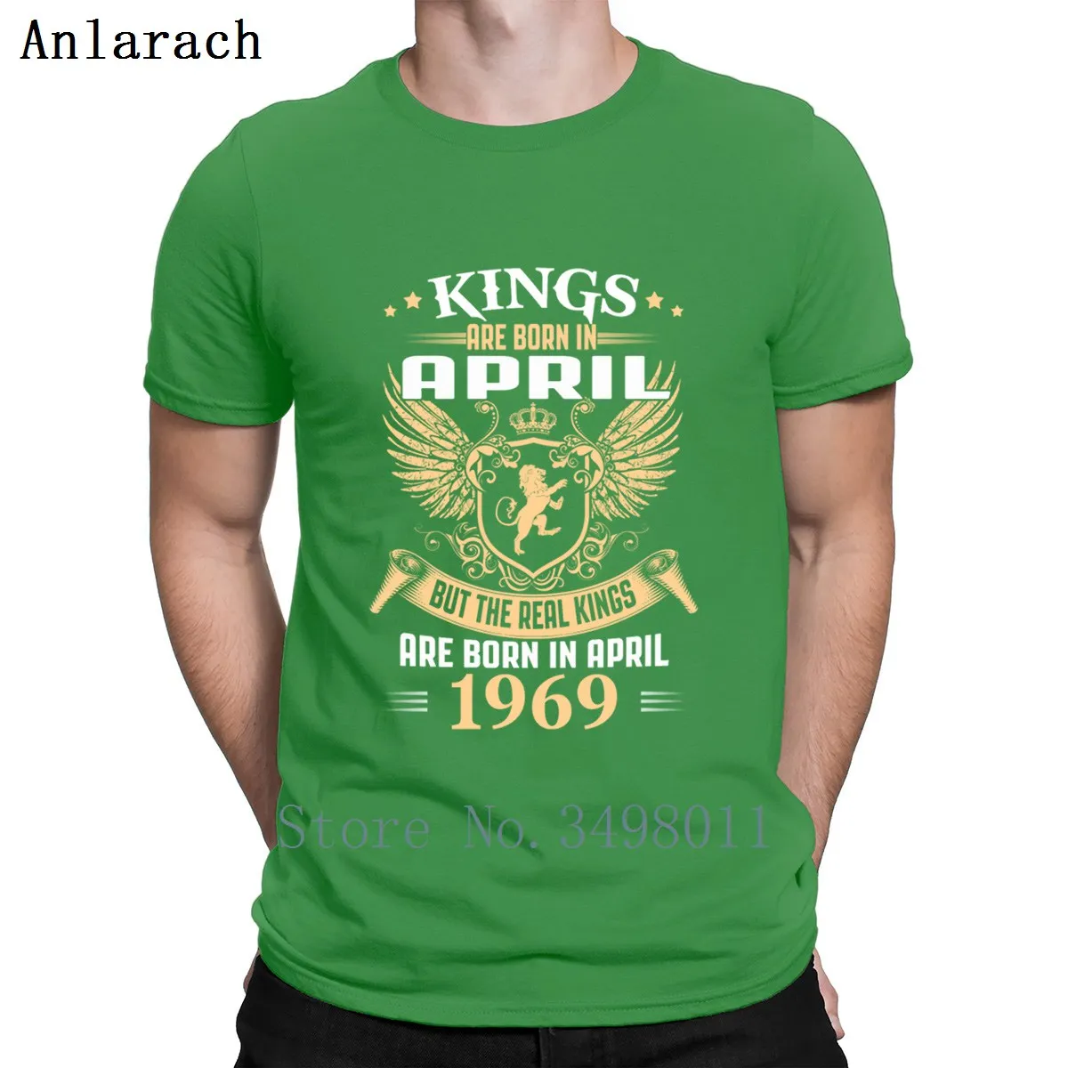Kings Legends Born In April 1969 Футболка Дизайн Хлопок Streetwear уличная Подарочная Базовая