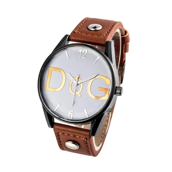 brown white Relogio masculino мужские модные повседневные часы Роскошный кожаный ремень кварцевые наручные часы мужские деловые спортивные часы горячая reloj mujer - Цвет: brown white