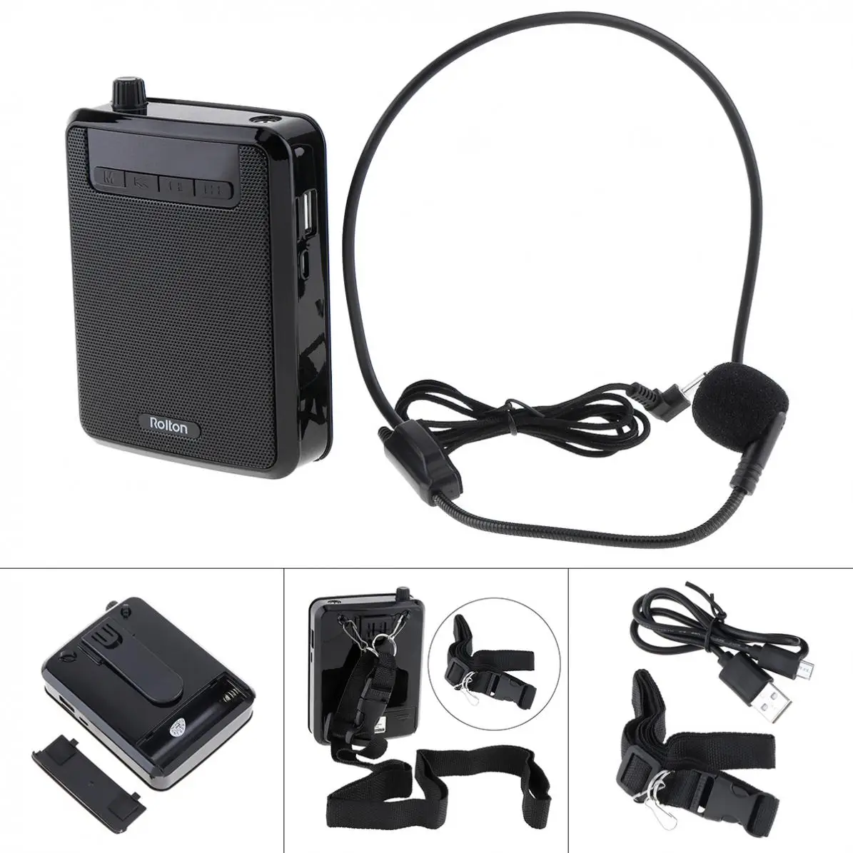 

Rolton K300 Wireless Portable UV & ABS Voice Amplifier Loudspeaker with FM Radio MP3 Player Power Bank for Teacher / Training