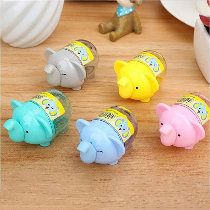 

Kawaii Elephant Pencil Sharpener Single Hole Manual Pencil Colored Pencils Sharpener Creative Stationery School Prize for Kids