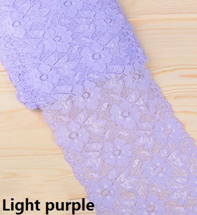 Light purple 10 ярдов/партия, 16 см, эластичная кружевная лента для шитья, украшения, платье, рубашка, одежда, ткань - Цвет: Light purple