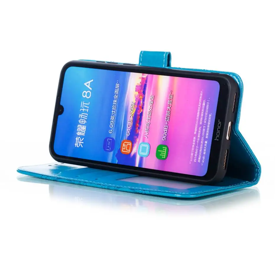 3D рельефный флип чехол для Huawei Honor 8A телефона Роскошный кошелек из искусственной