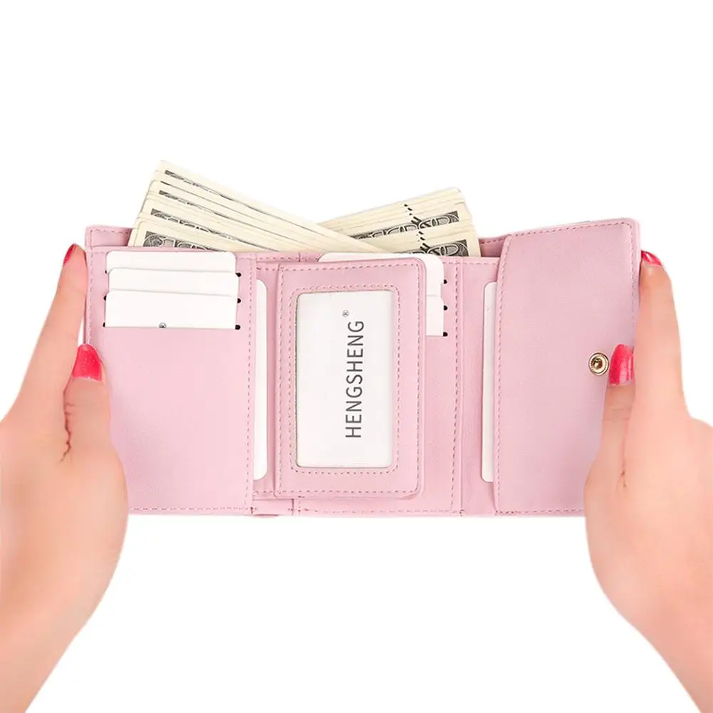 PinShang Women's Wallet Elegant Style Woman's purse PU Leather Multi Function Wallets female Snap Button Mini ZK20 | Багаж и сумки
