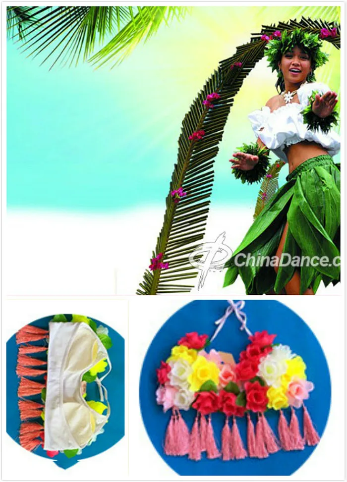 60 см Гавайская Юбка Хула белое праздничное платье с цветами Пляжное Платье для