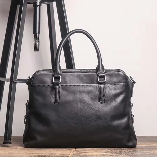 AETOO New high quality briefcase men's leather laptop bag top layer leather casual shoulder diagonal large business briefcase