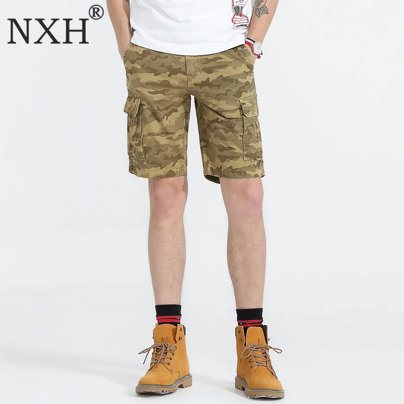 NXH 2019 новый камуфляж нескольких карман шорты Для мужчин военные хлопковые