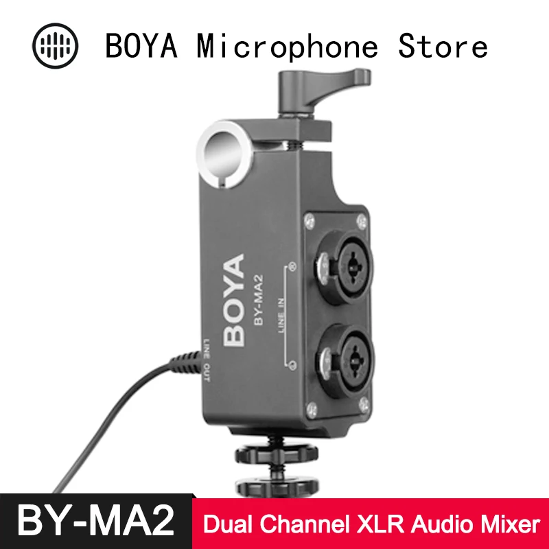 BOYA BY MA2 двухканальный АУДИО Миксер для Canon EOS Nikon Sony Panasonic DSLR Camera DV Camcorder XLR вход Mic 3 5