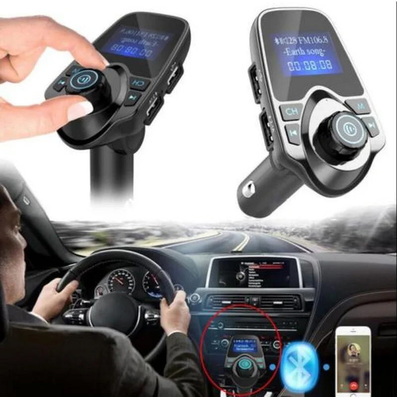 Автомобильный FM трансмиттер с двумя USB портами Bluetooth 3 5 мм|MP3-плеер для авто| |