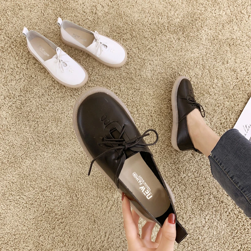 Summer Women Vintage Simple Ballet Shoes Brand Student Casual Lace-Up Low Heels Platform Designer Girls Beach Soft Bottom | Обувь