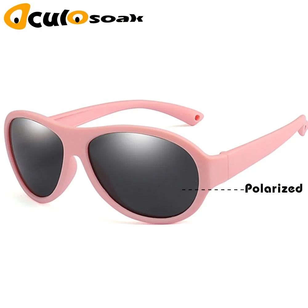 R02 pink gray Детские солнцезащитные очки, брендовые солнцезащитные очки для маленьких девочек, поляризованные детские солнцезащитные очки, гибкая Защитная оправа, UV400, подарки на день рождения, Рождество - Цвет линз: R02 pink gray