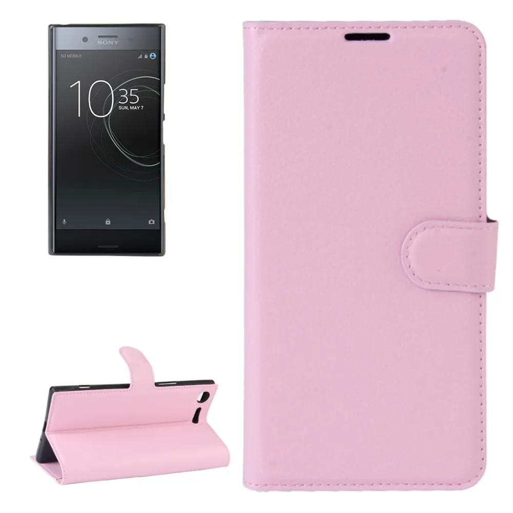 Кожаный чехол книжка с текстурой личи для Sony Xperia XZ Premium|case for xperia|leather casecase |