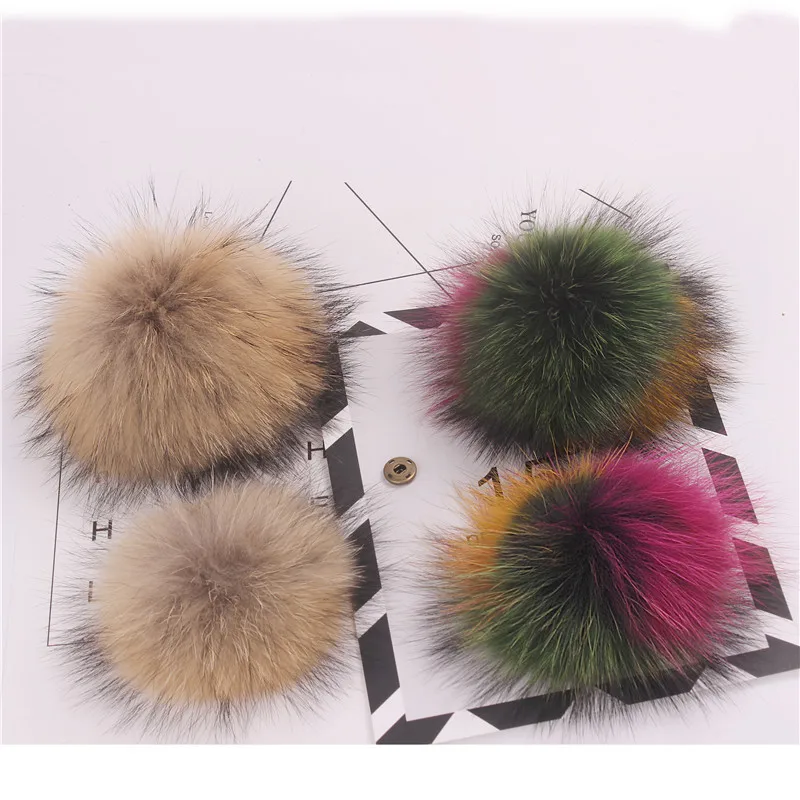 Genuine natural silver fox fur pompom super  15cm-18cm fashion hat accessory fox ball  Raccoon fur quality