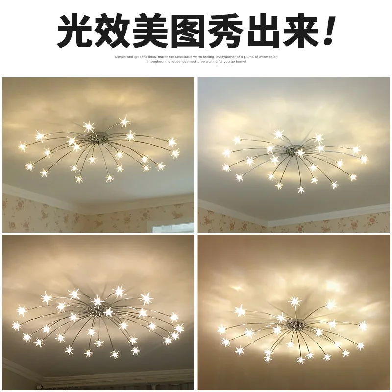 Современный потолочный светодиодный светильник с изображением неба и звезд