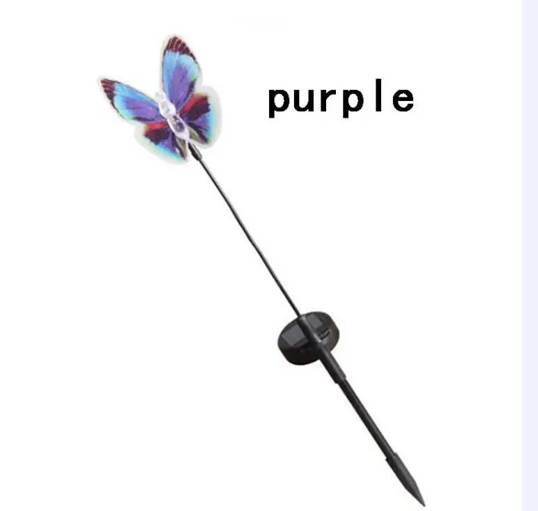 purple Солнечный свет изменение цвета светодиодный сад Солнечный свет Открытый Водонепроницаемый Бабочка Солнечная лампа светодиодная для украшения сада Путь Газон лампа - Испускаемый цвет: purple