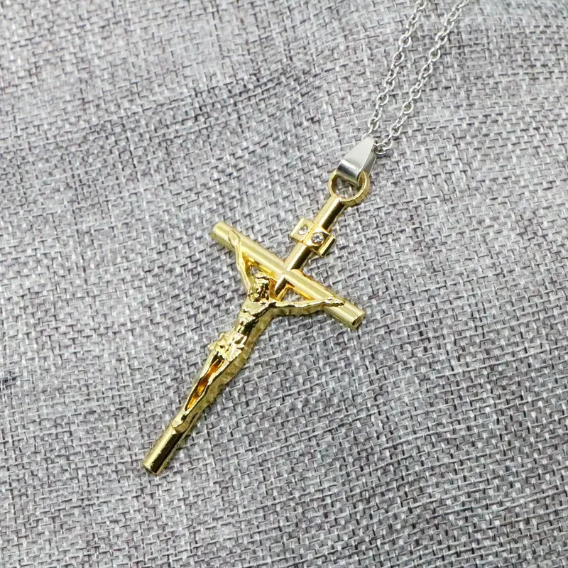 Христианский крест Иисуса Христа кулон ожерелья для мужчин и женщин серебряный