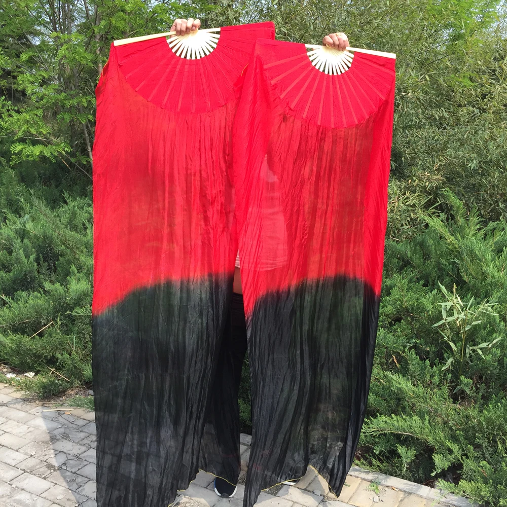 Новинка 1 пара (L + R) Веерная фата из 100% натурального шелка для bellydanceing полностью