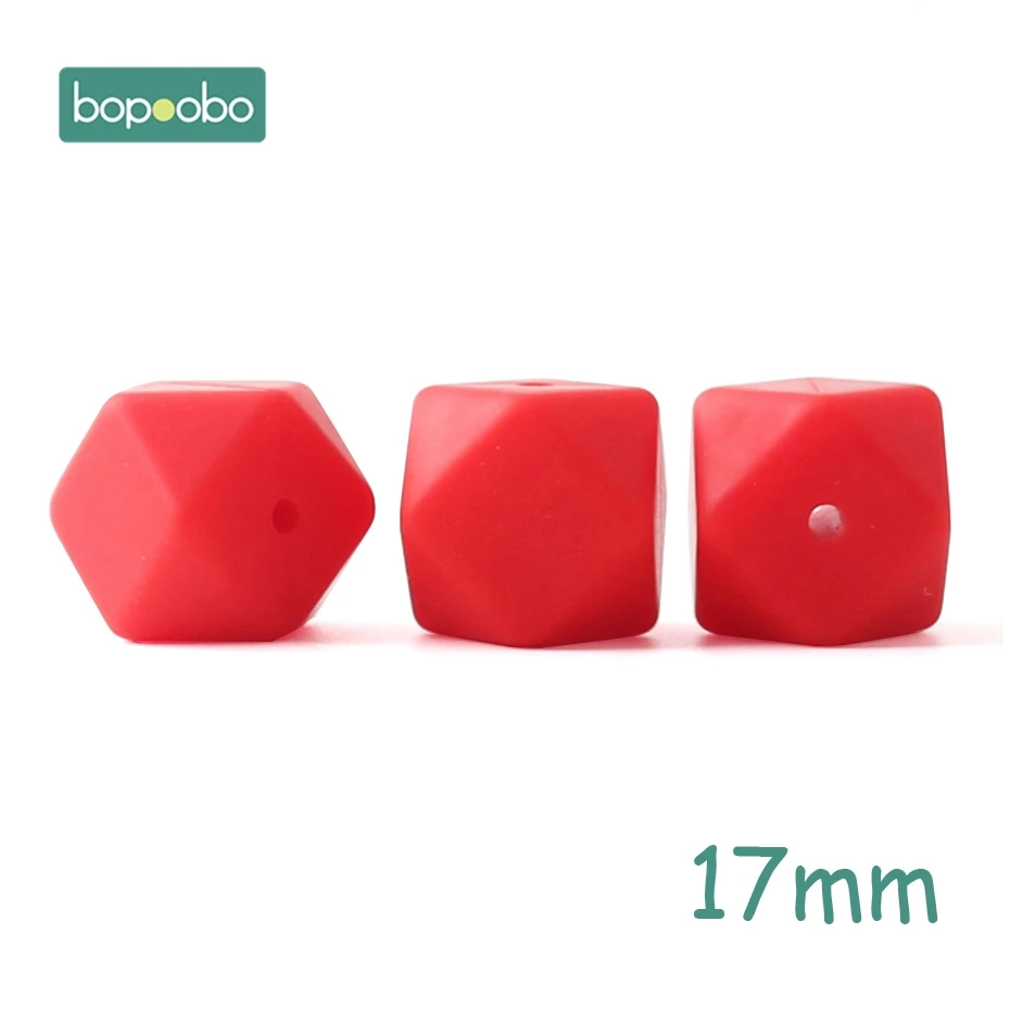 17mm Red Bopoobo 5 шт. 14 мм Силиконовые шестигранные шарики силиконовые Детские Прорезыватели 17 мм силиконовые бусины для ожерелья безопасные игрушки силиконовые крошечные стержни - Цвет: 17mm Red